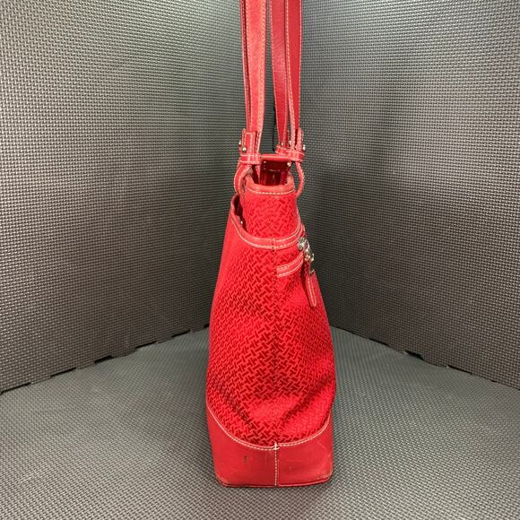 🔴 TABOLS Casual Leather Red Shoulder and Handbag Purse Size Medium CA 23147 - Picture 4 of 11